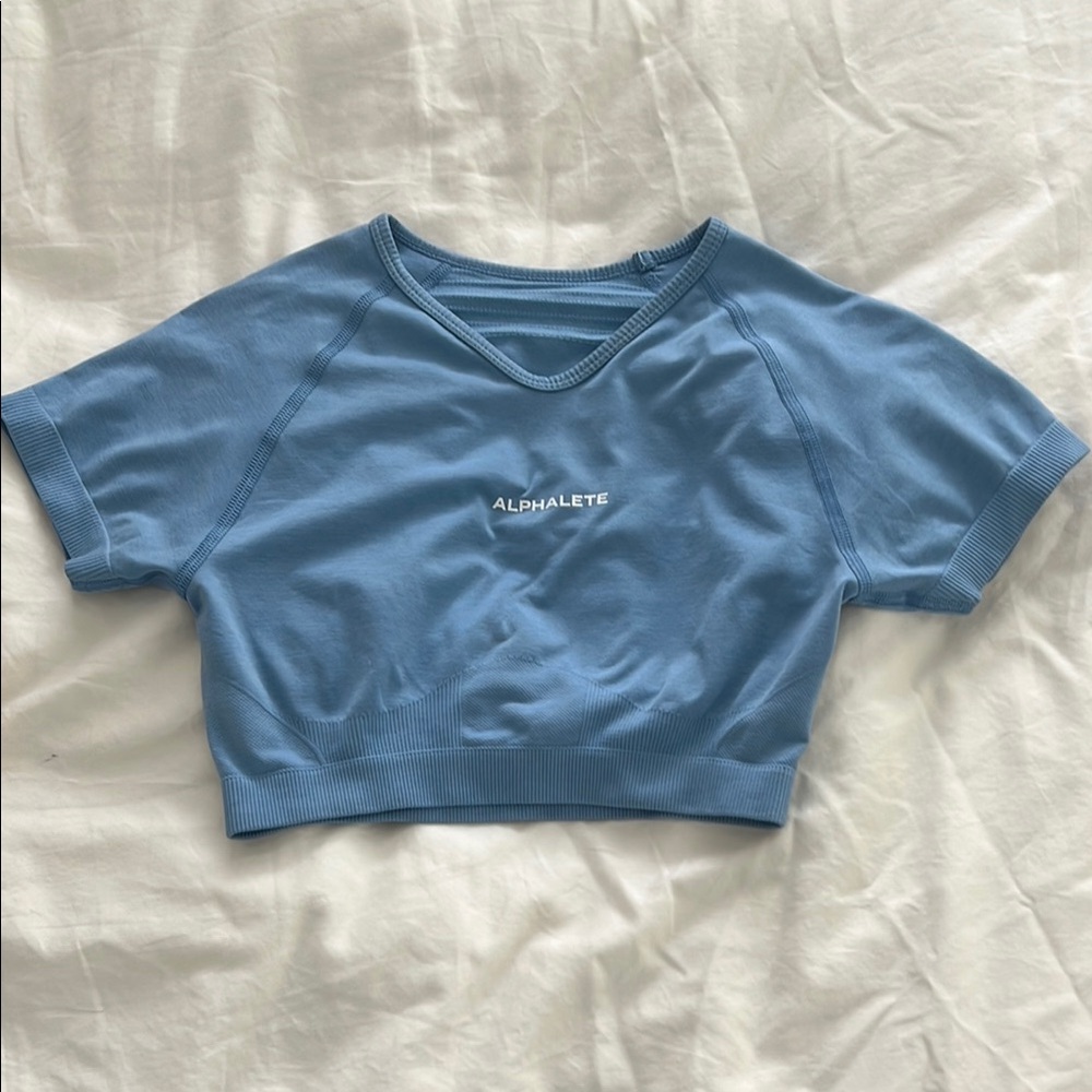 Alphalete Sky Blue Athletic Crop Top